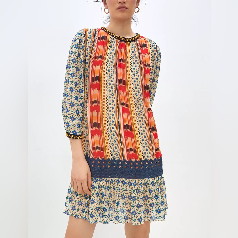 Anthropologie Isa Embroidered Tunic Dress